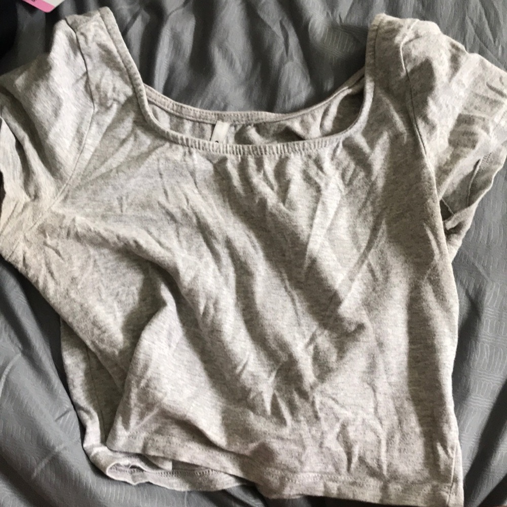 Gray crop top